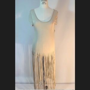 ROMEO & JULIET COUTURE SIDE SLIT FRINGE TOP